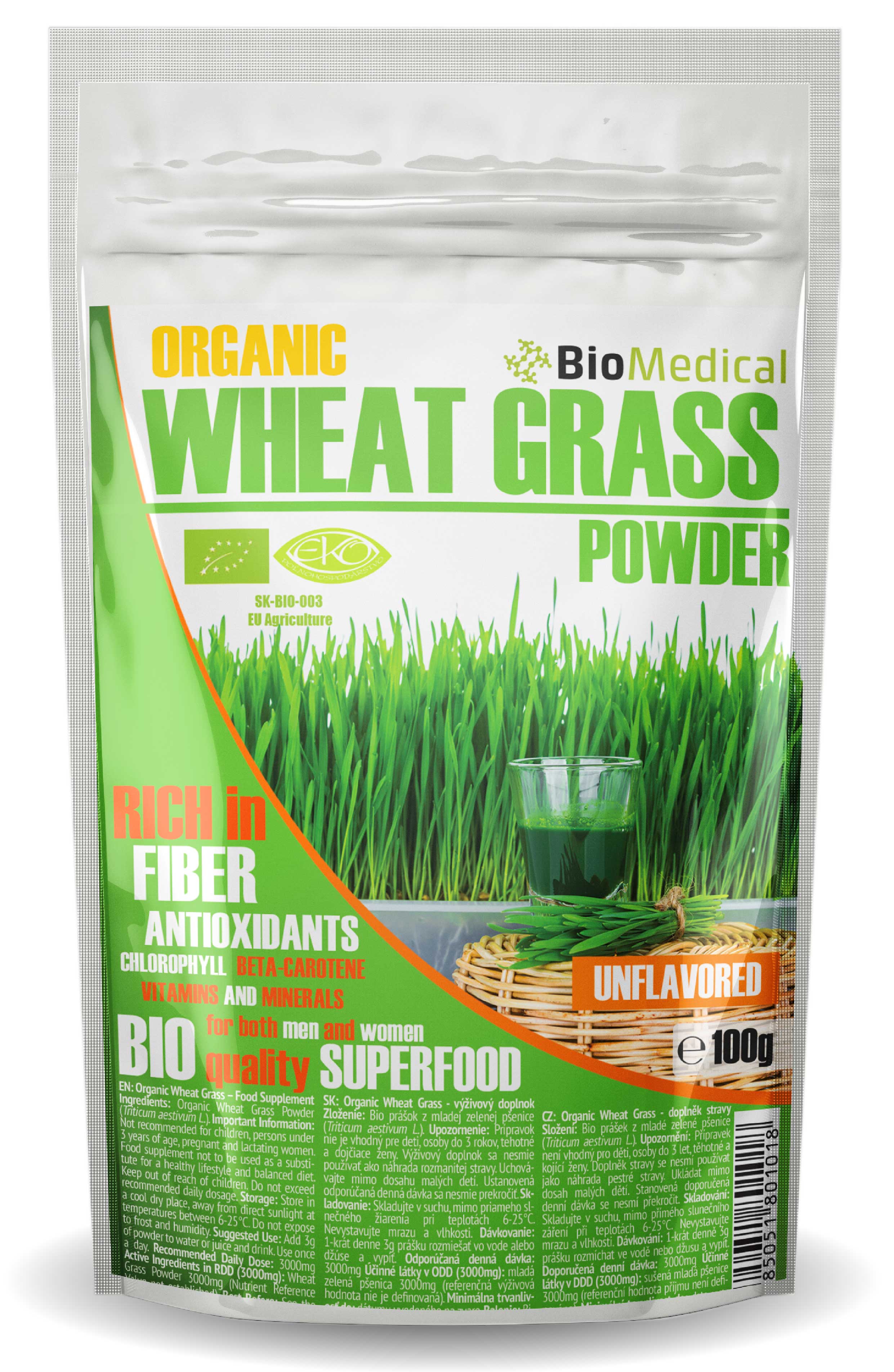 Organic Wheat Grass – Bio mladá zelená pšenica 100g 100g